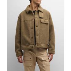 Burberry Herre Jakker Burberry Beige Fleece Skjorte Med Knaplukning - Beige