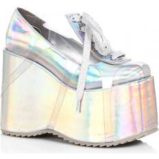 Ellie Shoes Hologram Platform Women's Shoes Transparent/Gray