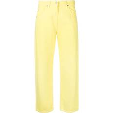 Yellow Jeans MSGM cropped straight-leg jeans women Cotton/Cotton Yellow