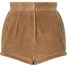 Dolce & Gabbana Brown Shorts Dolce & Gabbana high-waist corduroy short shorts women Elastane/Cotton Neutrals