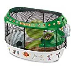 Criceto Animali domestici Ferplast Gabbia Roditori Stadium 49.5x34xh33 cm - Mangiatoia Beverino Casetta Ruota Ripiano Scaletta Adesivi Decorativi