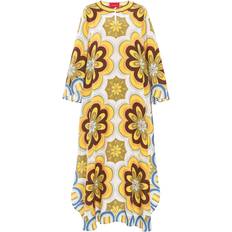 La DoubleJ Flying floral-print dress women Silk Yellow