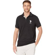 Stripes Polo Shirts U.S. Polo Assn. U.S. Polo Assn. Men's Short-Sleeve Polo Shirt with Applique, Black Heather-6543