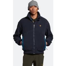 Lyle & Scott Women Jackets Lyle & Scott Mens Reversible Recycled Shearling Jacket Navy