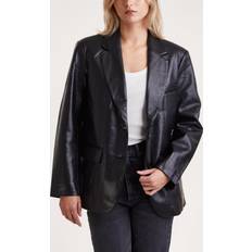 Cuero - Mujer Blazers Anine Bing Women's Classic Blazer Jacket - Recyled Leather Black