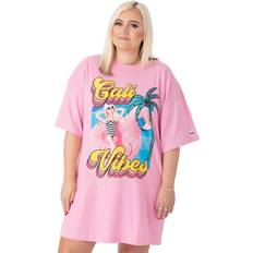 Ylisuuri Mekot Barbie Womens/Ladies Cali Vibes Oversized T-Shirt Dress Pink