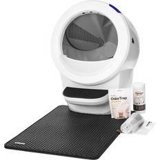 Pets Whisker Litter-Robot 4 with Step & Core Accessories Kit Cat Litter Box, White