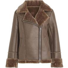 Cuero Chaquetas Vila Faux Fur Shearling Jacket