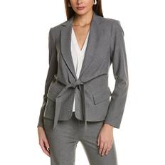 Rayon Outerwear DKNY Tie Front Wrap Jacket - Dk Hthr Grey