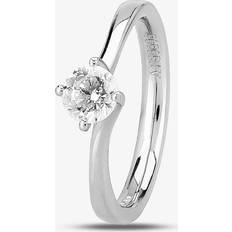 Platinum Rings 1888 Collection Platinum 0.60ct Diamond Twisted Solitaire Ring RI-137.60CT PLUS G/SI1/0.60ct