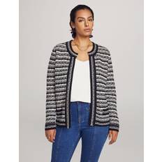 Wrap-Around Cardigans Anne Klein Mix Stitch Short Wool-Blend Cardigan