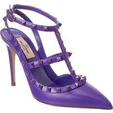 Valentino Garavani Rockstud leather pumps purple