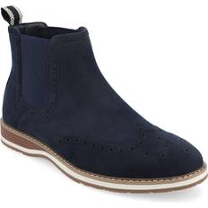 Blue - Men Chelsea Boots Vance Co. Thorpe Wingtip Chelsea Boot