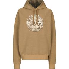 Dolce & Gabbana Brown Jumpers Dolce & Gabbana logo-print long-sleeved hoodie men Cotton Brown