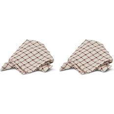 Rectangular Cloth Napkins Boel & Jan Noor Red/Off White Cloth Napkin Red, White (40x40cm)