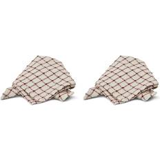 Boel & Jan Noor Red/Off White Tygservett Vit, Röd (40x40cm)