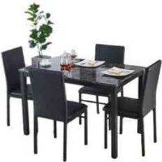 Modernique Emillia MDF Marble Dining Set 55x120cm 5pcs