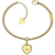 Acciaio Inossidabile Bracciali Guess “Fine Heart” Bracelet Gold