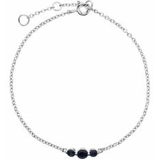 Classic Round Sapphire Three Stone Gradient Bracelet in Sterling Silver