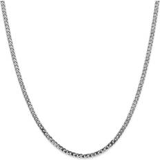 Primal Gold Karat White 2.9mm Flat Beveled Curb Chain Necklace