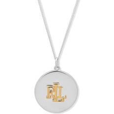 Lauren Ralph Lauren Round Logo Pendant Necklace, Silver/Gold