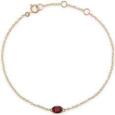 Classic Oval Garnet Single Stone Bracelet in 9ct Yellow Gold