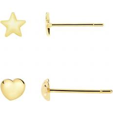 Children Earrings The Fine Collective Kids Set of Two Heart & Star Stud Earrings