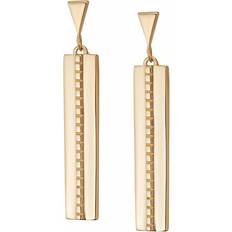 Daisy Palm Ridge Drop 18ct Gold Plated Earrings WE12_GP