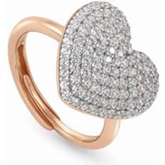 Nomination Ringar Nomination Rose Gold Crystal Heart Easychic Ring Adjustable Silver