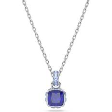 Swarovski Charms & Pendants Swarovski Birthstone pendant, Square cut, September, Blue, Rhodium plated