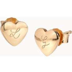 Beige Pendientes Merci Maman Personalised Heart Stud Earrings