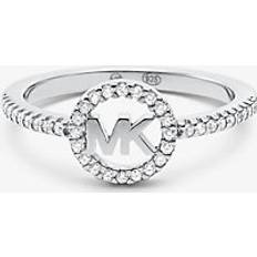 Rhodium Ringen Michael Kors MK Precious Metal Plated Sterling-Silver Logo Ring Silver