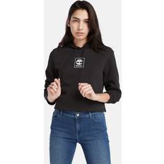 Timberland Woman Jumpers Timberland Stack Logo Hoodie For Women In Black Black