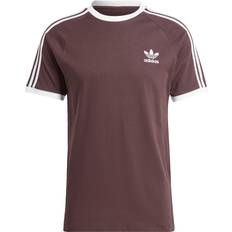 adidas Men's Stripe T-Shirt Shadow Brown