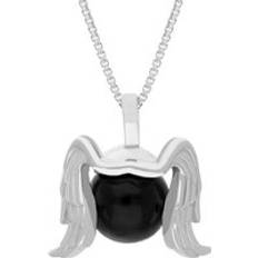 Jewellery C. W. Sellors 18ct White Gold Whitby Jet Zodiac Virgo 10mm Bead Pendant White Gold