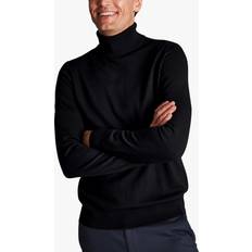 Pure Merino Roll Neck Jumper - Black