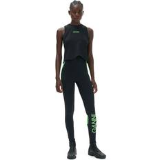 Ganni Linnen Ganni Active Mesh Top Dam Kortärmade T-shirts - Black