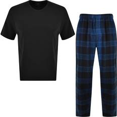 Calvin Klein Herre Pyjamasser Calvin Klein Pure Flannel Short Sleeve Pyjamas Black/Blue