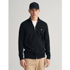 3XL Cardigans Gant Cotton Full Zip Cardigan - Black