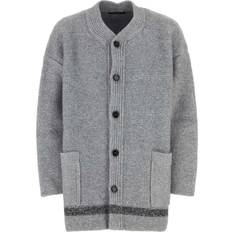 Gray - Men Cardigans Dolce & Gabbana Melange Grey Stretch Nylon Blend Cardigan Grey