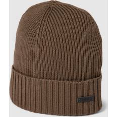 HUGO BOSS Men Beanies HUGO BOSS Beanies, male, Brown, ONE Ribbed Wool Beanie Fati 50495306 Mud