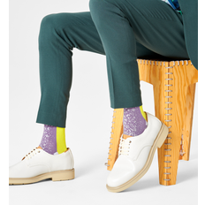 Happy Socks Viola Calzini Happy Socks Dressed Im Blocked Sock - White/Yellow/Purple/Black