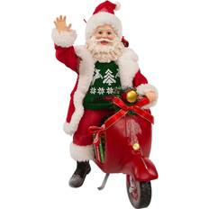 PVC Figurines Kurt Adler Fabriché Santa on Scooter White/Red Figurine 25.4cm