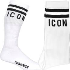 DSquared2 Men Socks DSquared2 ICON Stripes Logo Sports Socks, White/black 6-7