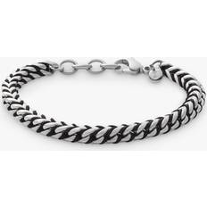 Homme Bijoux Skagen Men's Chain Bracelet, Silver/Black SKJM0170040