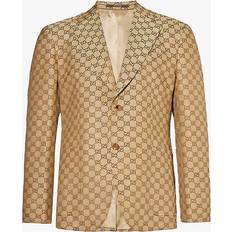 Gucci Blazers Gucci GG linen-blend blazer brown