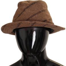 Stripes Belts Dolce & Gabbana Brown Fedora Striped Print Summer Hat 57cm