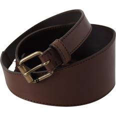 PLEIN SUD Brown Leather Gold Metal Buckle Belt 130cm 50inch