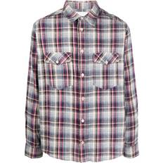 Flannel Shirts - Linen Isabel Marant MARANT check-print two-pocket shirt men Cotton/Linen/Flax Blue