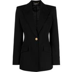 Versace Blazers Versace single-breasted wool blazer women Elastane/Cupro/Wool/Viscose Black